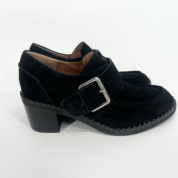 Kenneth Cole Shoes - Kenneth Cole Women's Black Suede Loafer Silver Buckle Comfort Sole Size 7.5